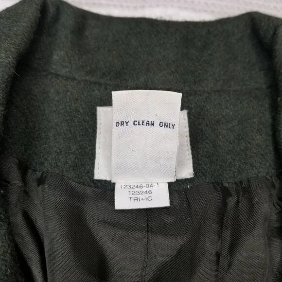 Vintage Gap button up peacoat forest green size S wool blend field coat utility - Picture 8 of 9